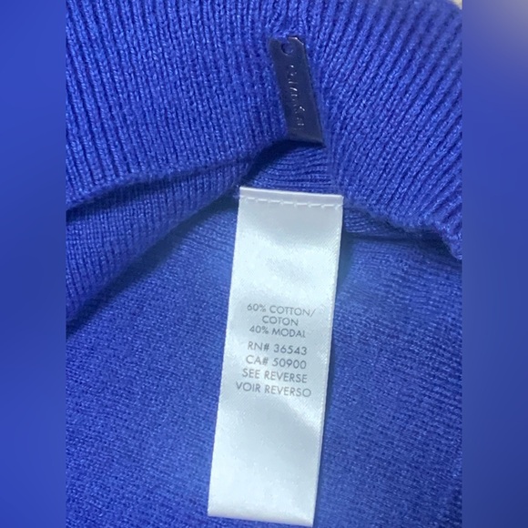 Calvin Klein Men’s Blue V-neck Cotton Modal Knit Lightweight Sweater NEW Size XL - Picture 4 of 6